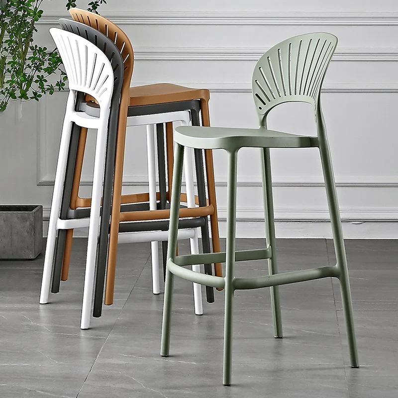 Barkruk Scandinavische stijl Kunststof enkele kruk met voetsteun voor keukenbar Clearhalo
