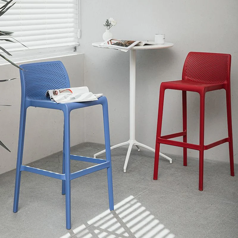 Barkruk Scandinavische stijl Kunststof tegenbarkruk met 4 poten voor thuis Clearhalo