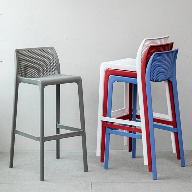 Barkruk Scandinavische stijl Kunststof tegenbarkruk met 4 poten voor thuis Clearhalo