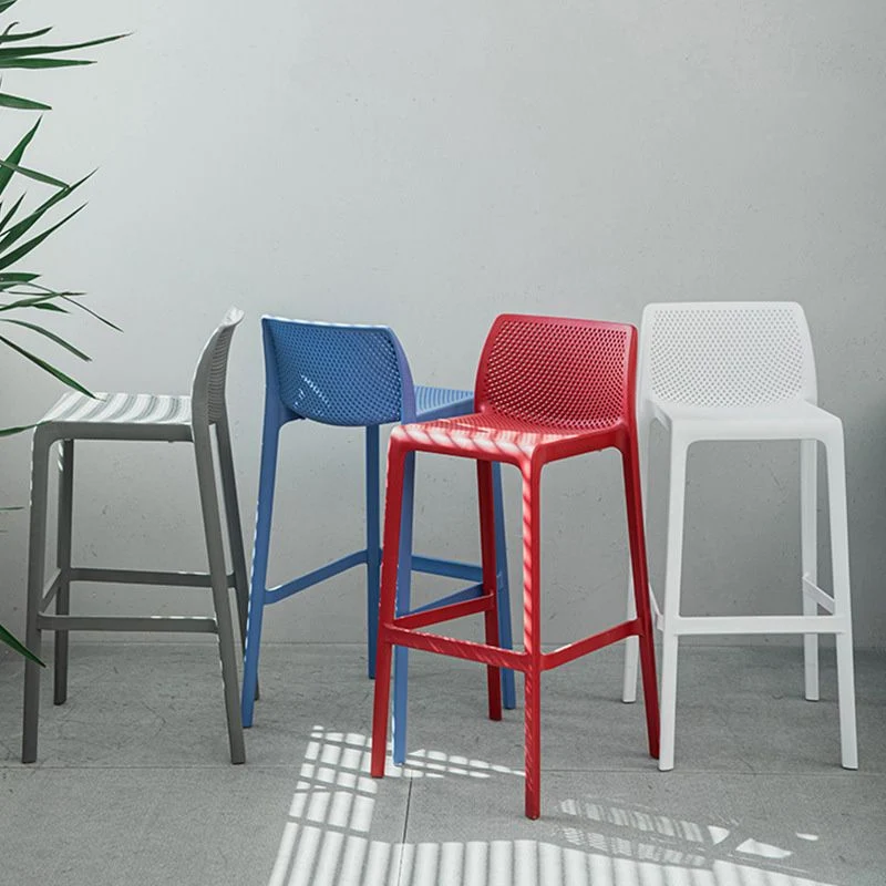 Barkruk Scandinavische stijl Kunststof tegenbarkruk met 4 poten voor thuis Clearhalo