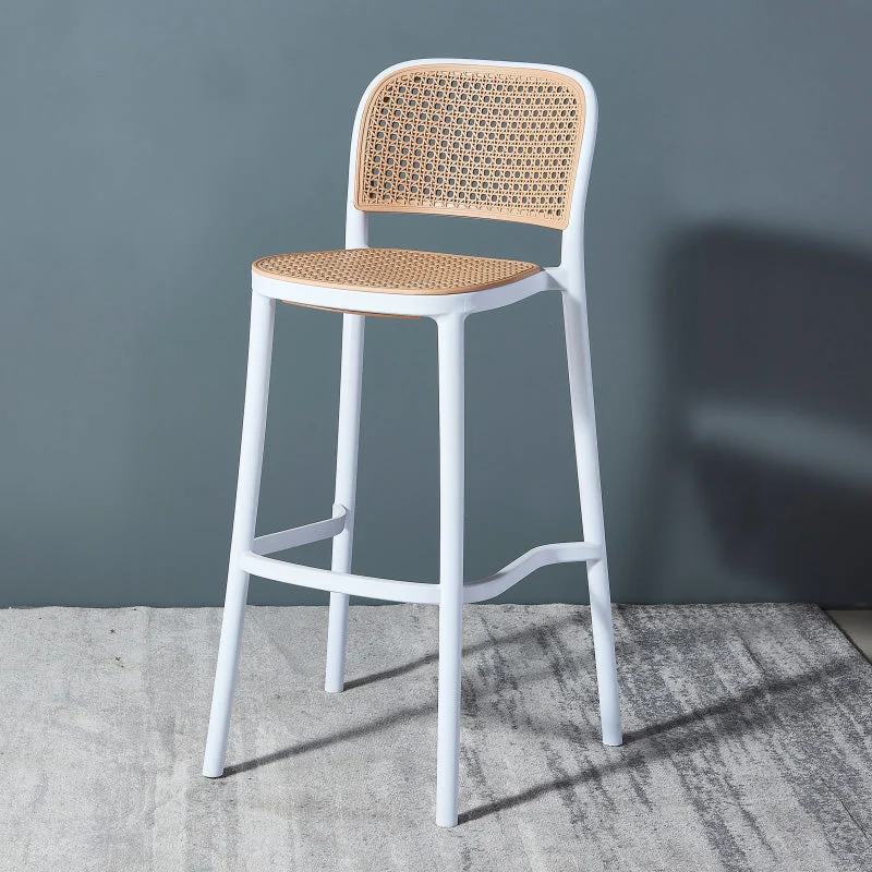 Barkruk Scandinavische stijl, vierkante barkruk met kunststof poten voor de keuken Clearhalo