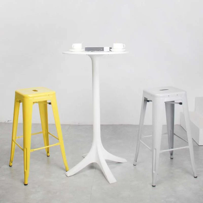 Barkrukken industriële stijl, stapelbare smeedijzeren bar, café, metalen hoge stoelen Clearhalo
