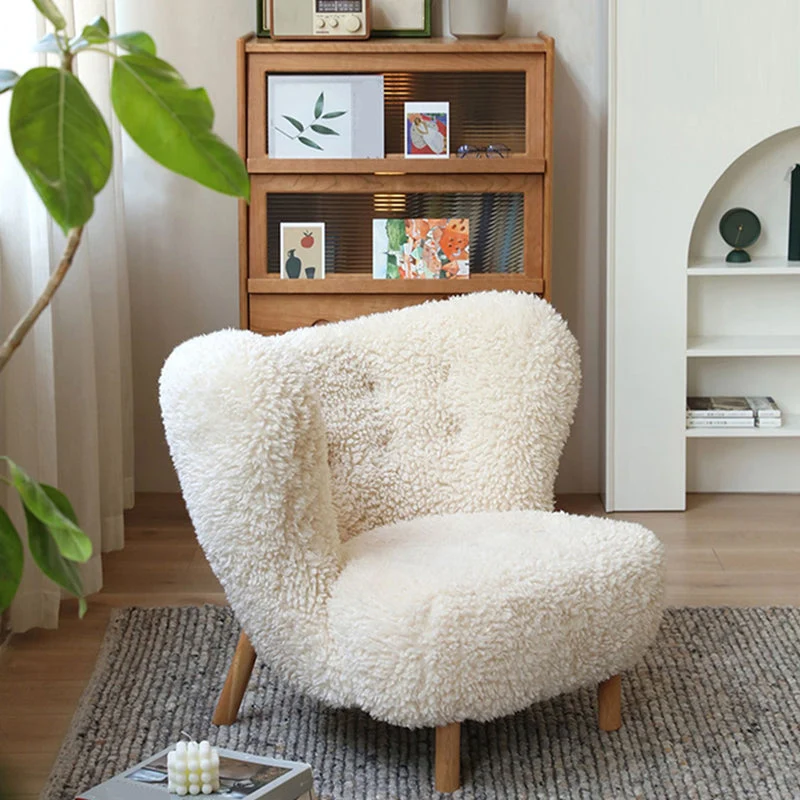 Basic vierpootsfauteuil met vaste rugleuning voor woonkamer Clearhalo