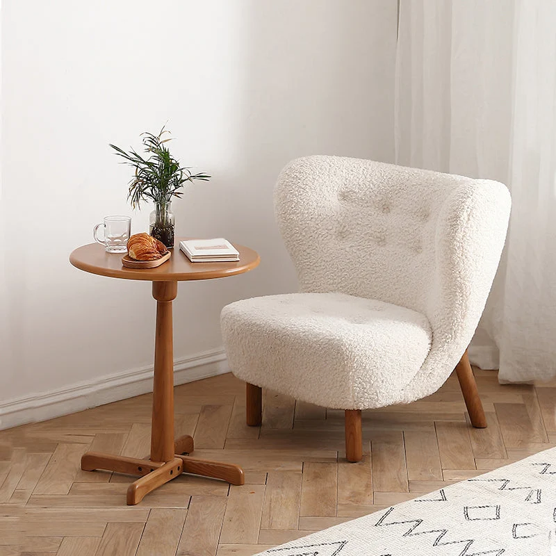 Basic vierpootsfauteuil met vaste rugleuning voor woonkamer Clearhalo