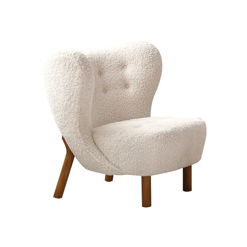 Basic vierpootsfauteuil met vaste rugleuning voor woonkamer Clearhalo