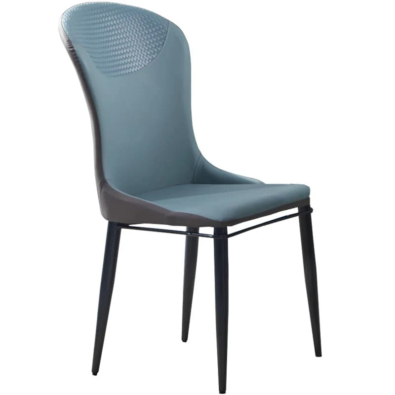 Beige en blauwe eetkamerstoelen Eigentijdse armloze eetkamerstoel Clearhalo