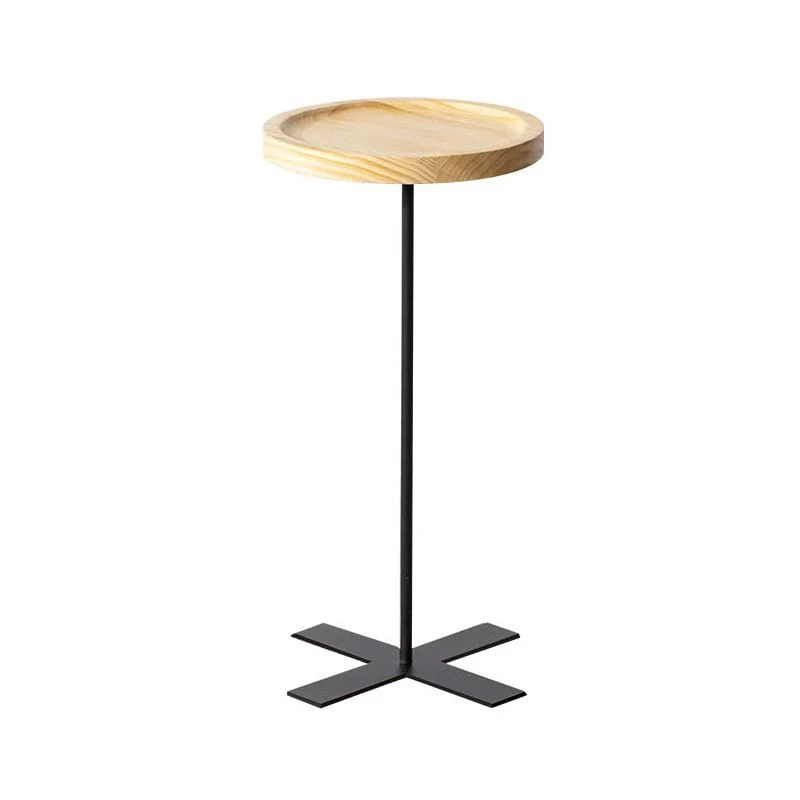 Bijzettafel eigentijdse stijl, metalen voetstuk, ronde bank, zijaccenttafel Clearhalo