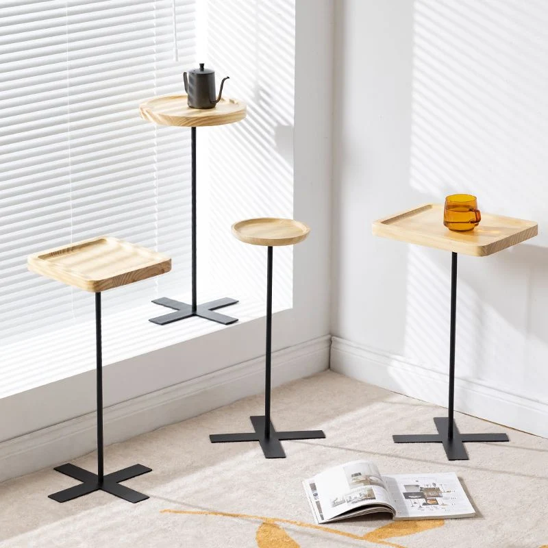 Bijzettafel eigentijdse stijl, metalen voetstuk, ronde bank, zijaccenttafel Clearhalo