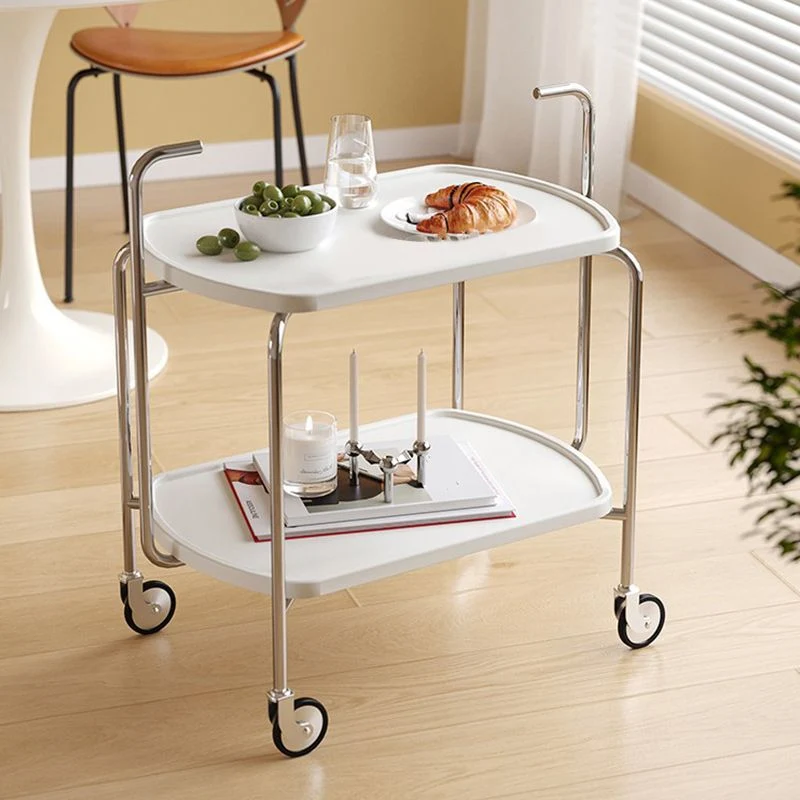 Bijzettafel met metalen accenten, tafel met 4 poten, dienblad, snacktafel aan de zijkant en plank Clearhalo
