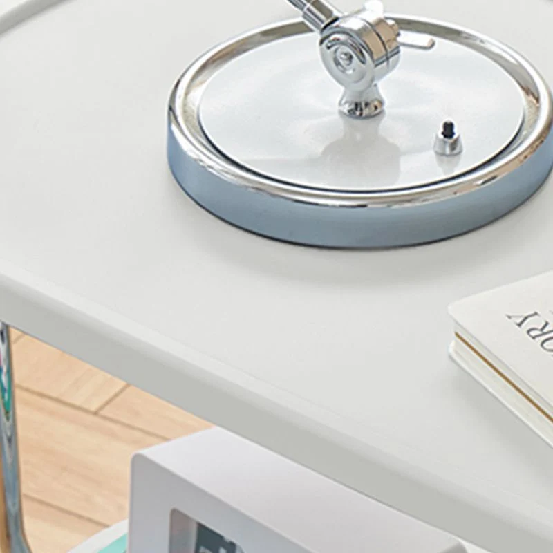 Bijzettafel met metalen accenten, tafel met 4 poten, dienblad, snacktafel aan de zijkant en plank Clearhalo