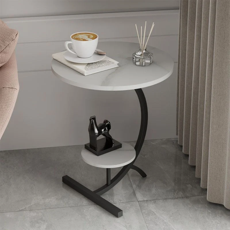 Bijzettafel met opbergruimte en plank Modernistische leistenen abstracte bijzettafel Clearhalo
