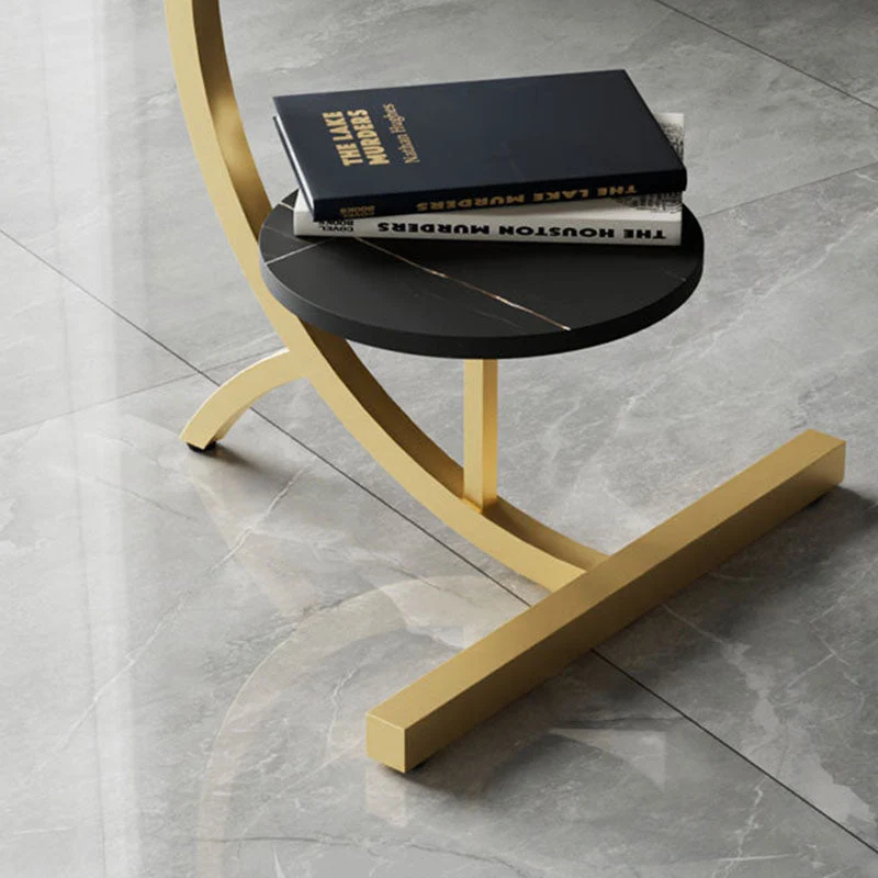 Bijzettafel met opbergruimte en plank Modernistische leistenen abstracte bijzettafel Clearhalo