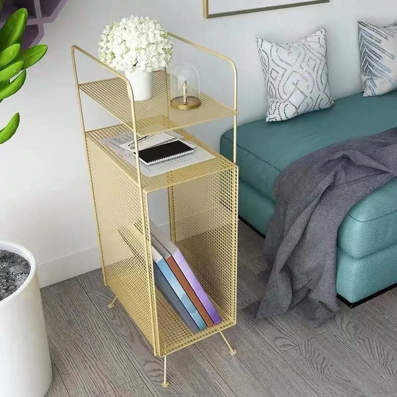 Bijzettafel midden van de eeuw, metalen bijzettafel met 4 poten en bijzettafel met accent Clearhalo