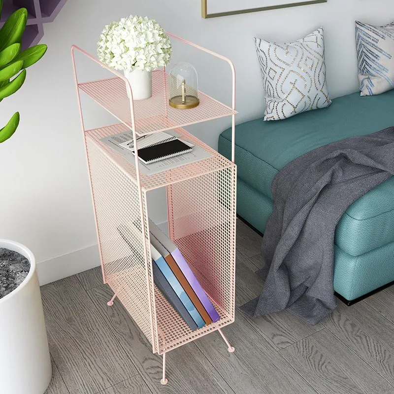Bijzettafel midden van de eeuw, metalen bijzettafel met 4 poten en bijzettafel met accent Clearhalo