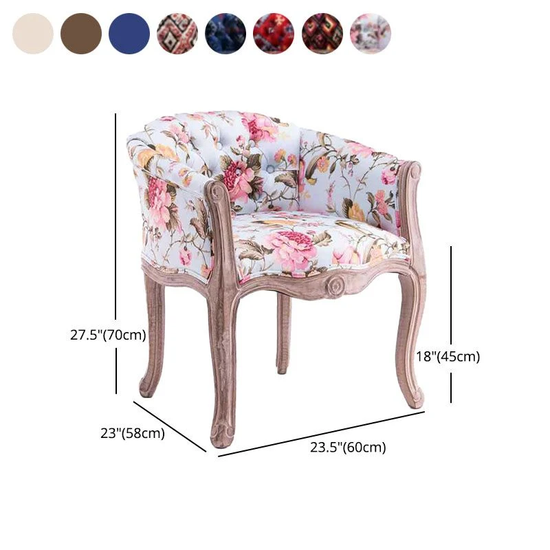 Boerderijstof Home Fauteuil Matte afwerking Eetkamerstoel met stevige rugleuning Clearhalo