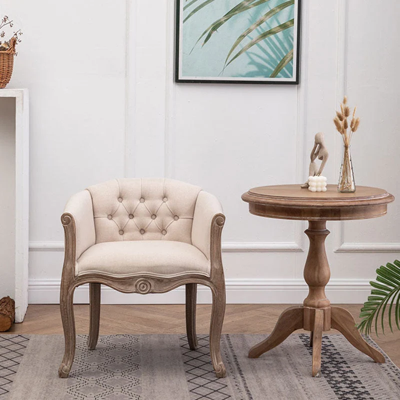 Boerderijstof Home Fauteuil Matte afwerking Eetkamerstoel met stevige rugleuning Clearhalo
