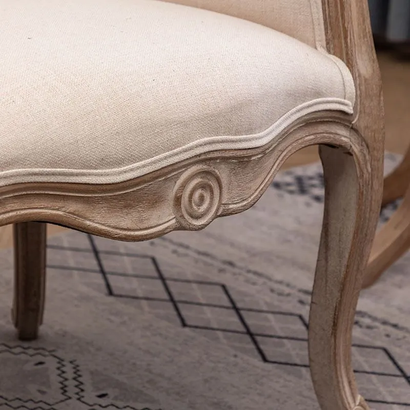 Boerderijstof Home Fauteuil Matte afwerking Eetkamerstoel met stevige rugleuning Clearhalo
