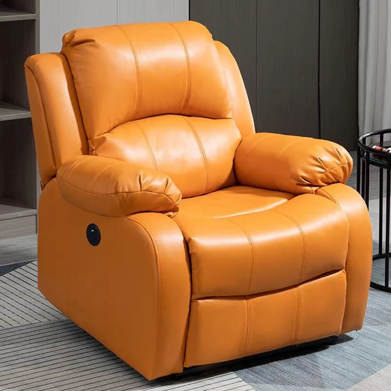 90 cm brede fauteuil van kunstleer met armleuning en massage- en USB-kabel Clearhalo