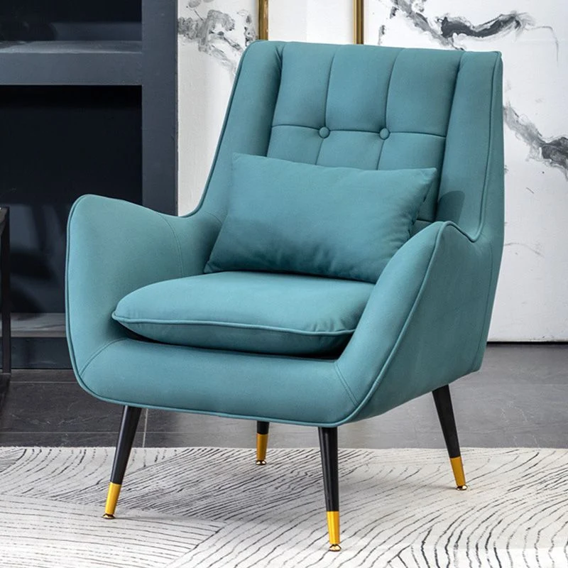 90 cm brede fauteuil van linnenmix/kunstleer met standaard vier poten Clearhalo