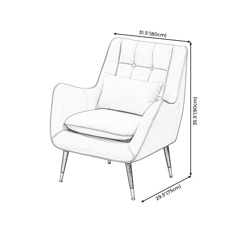 90 cm brede fauteuil van linnenmix/kunstleer met standaard vier poten Clearhalo