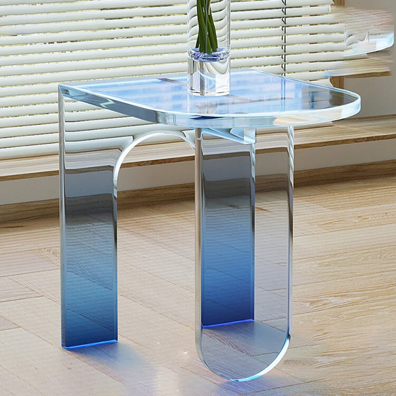 30 cm brede Glam-bijzettafel met 3 poten en acrylaccent bijzettafel voor slaapkamer Clearhalo