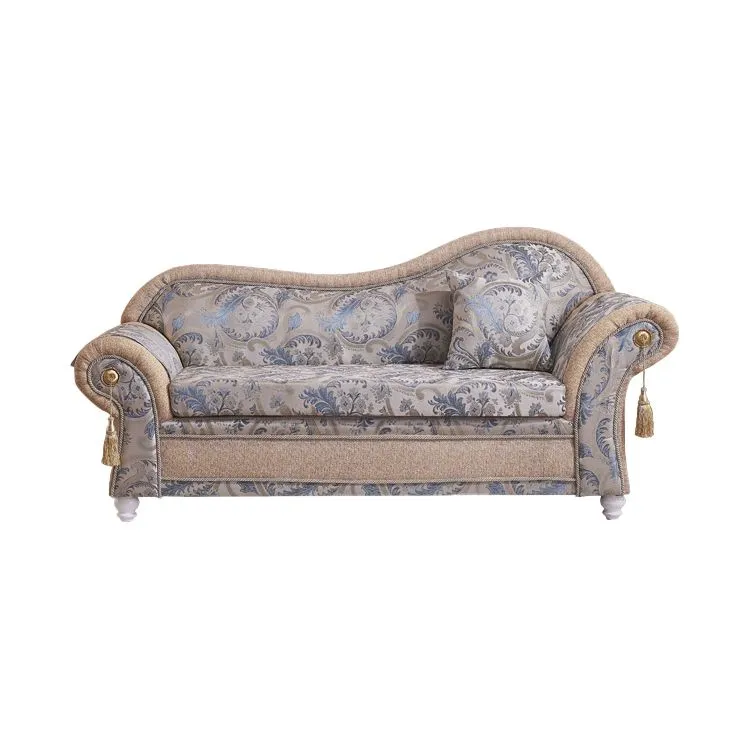 Chaise Lounge Boheemse stijl, gestoffeerde chaise met gerolde armen voor de slaapkamer Clearhalo