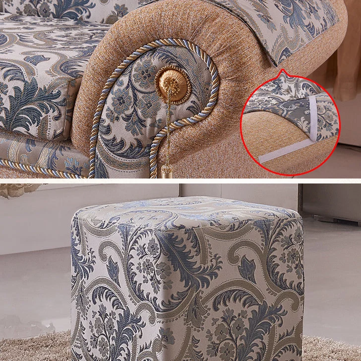 Chaise Lounge Boheemse stijl, gestoffeerde chaise met gerolde armen voor de slaapkamer Clearhalo