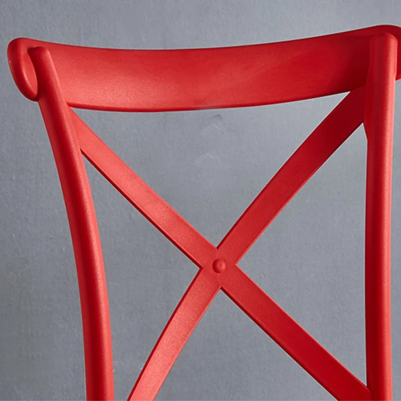 Cross Back Side Chair Moderne kunststof keukeneetkamerstoel Clearhalo