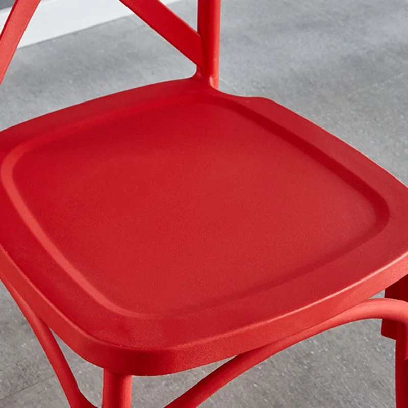 Cross Back Side Chair Moderne kunststof keukeneetkamerstoel Clearhalo
