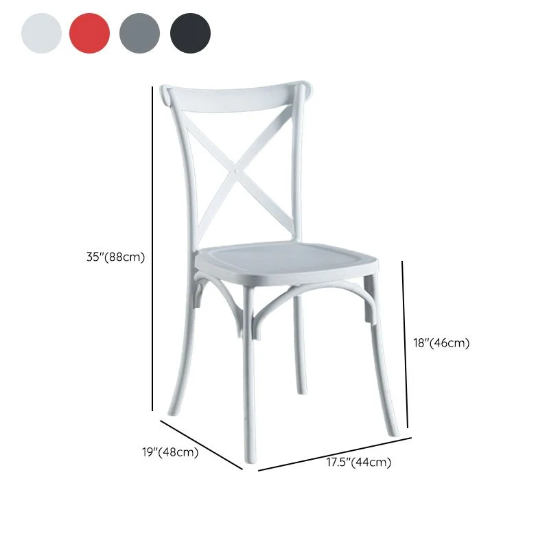 Cross Back Side Chair Moderne kunststof keukeneetkamerstoel Clearhalo