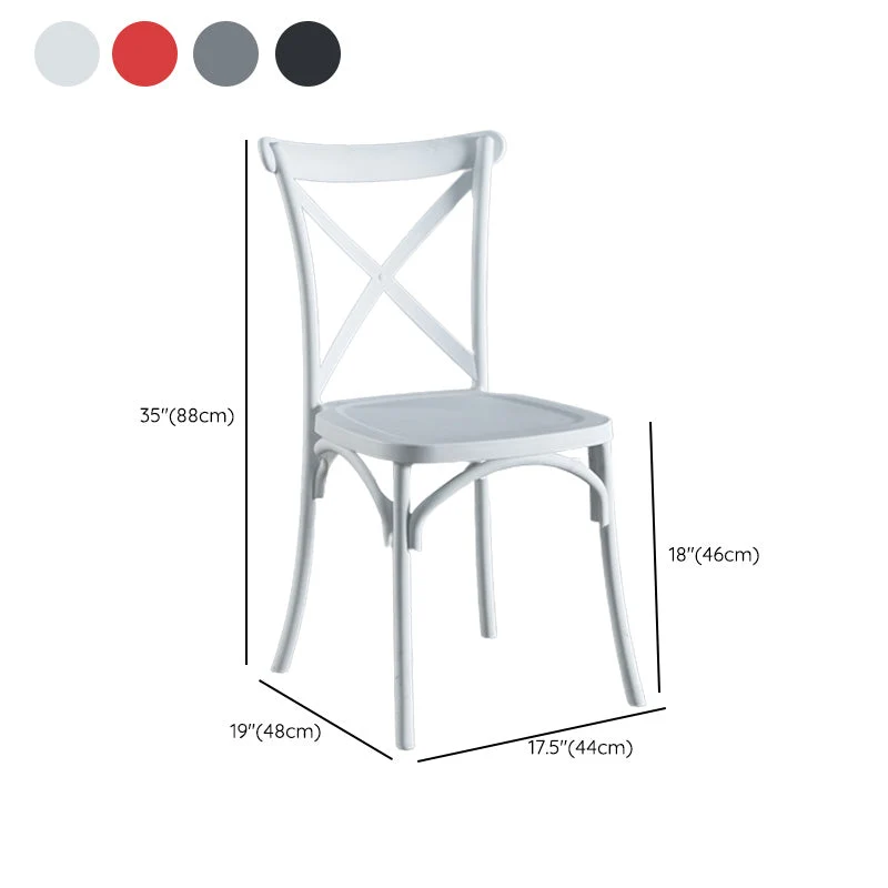 Cross Back Side Chair Moderne kunststof keukeneetkamerstoel Clearhalo