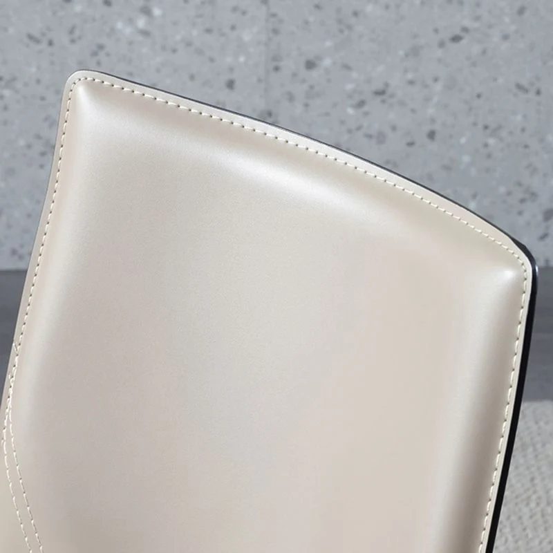Designer Style Home eetkamerstoel met effen achterkant, lederen bijzetstoel met matte afwerking Clearhalo