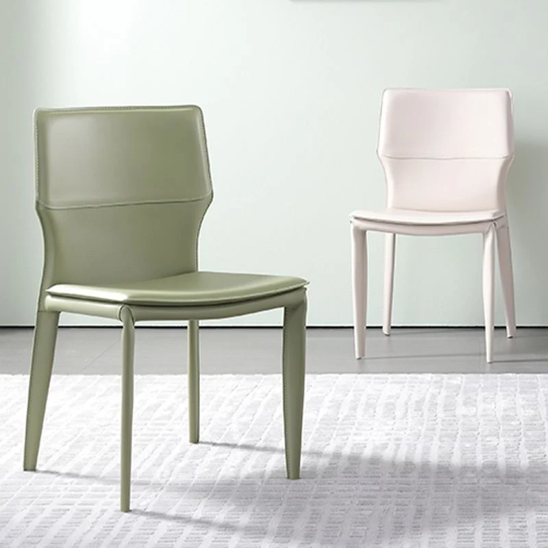 Designerstijl armloze stoel leer gestoffeerde binnenstoel voor restaurant Clearhalo