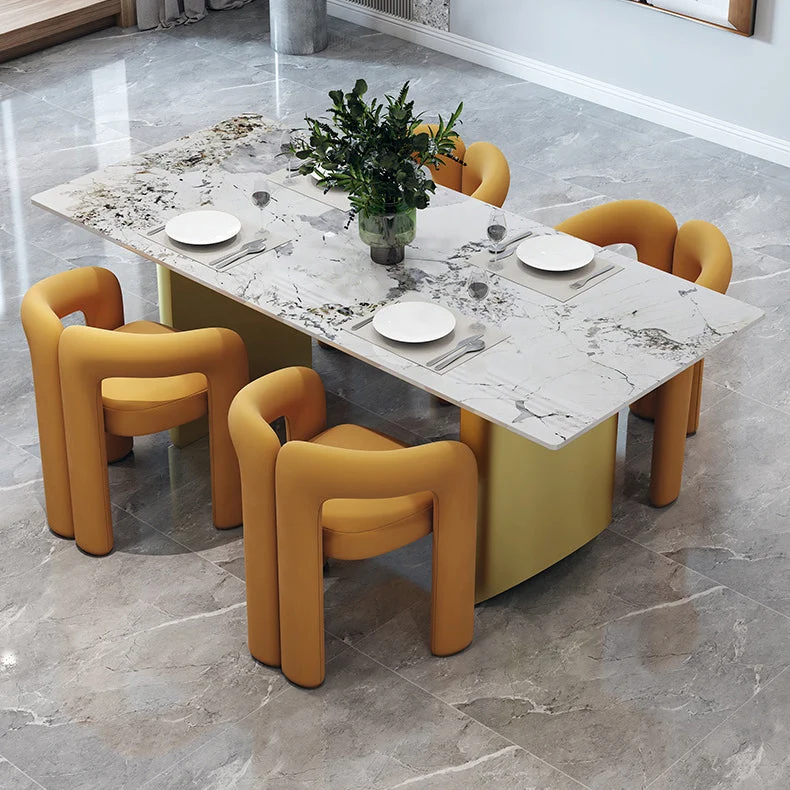 Designerstijl fluwelen vergaderzaal fauteuil open eetkamerstoel met matte afwerking Clearhalo