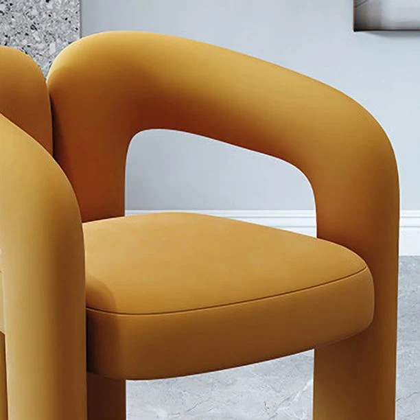 Designerstijl fluwelen vergaderzaal fauteuil open eetkamerstoel met matte afwerking Clearhalo