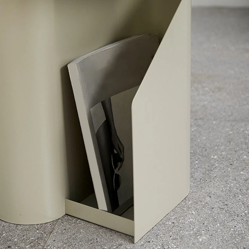 Dia 47,7 cm metalen bijzettafel, moderne bijzettafel uit het midden van de eeuw met opbergruimte Clearhalo