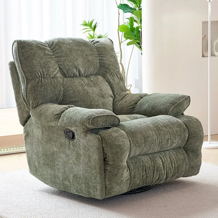 Draaibare schommelstoel, standaard fauteuil, effen kleur, fauteuil met handmatige handgreep Clearhalo