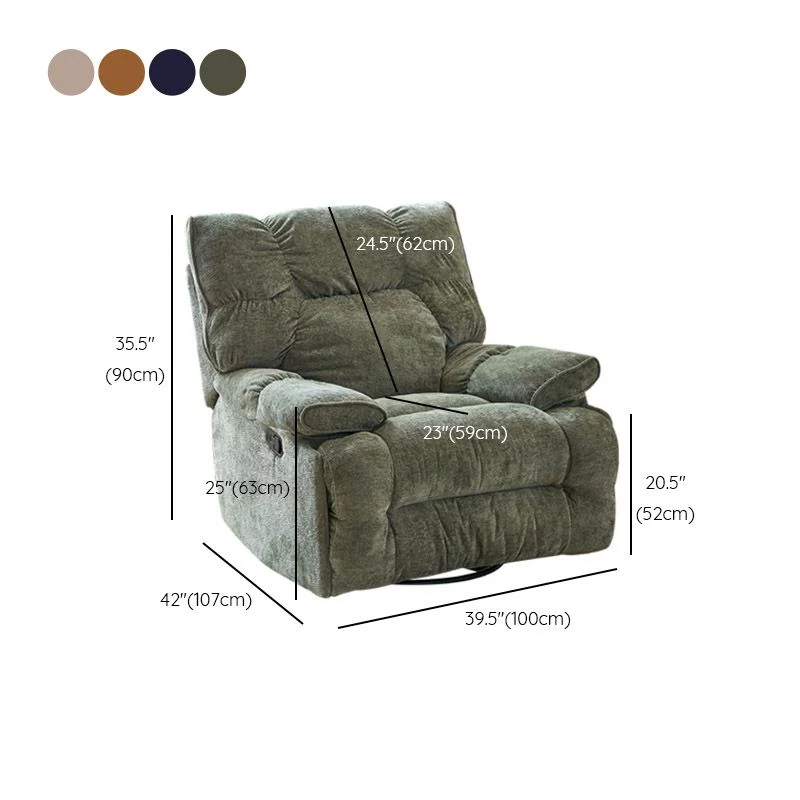 Draaibare schommelstoel, standaard fauteuil, effen kleur, fauteuil met handmatige handgreep Clearhalo