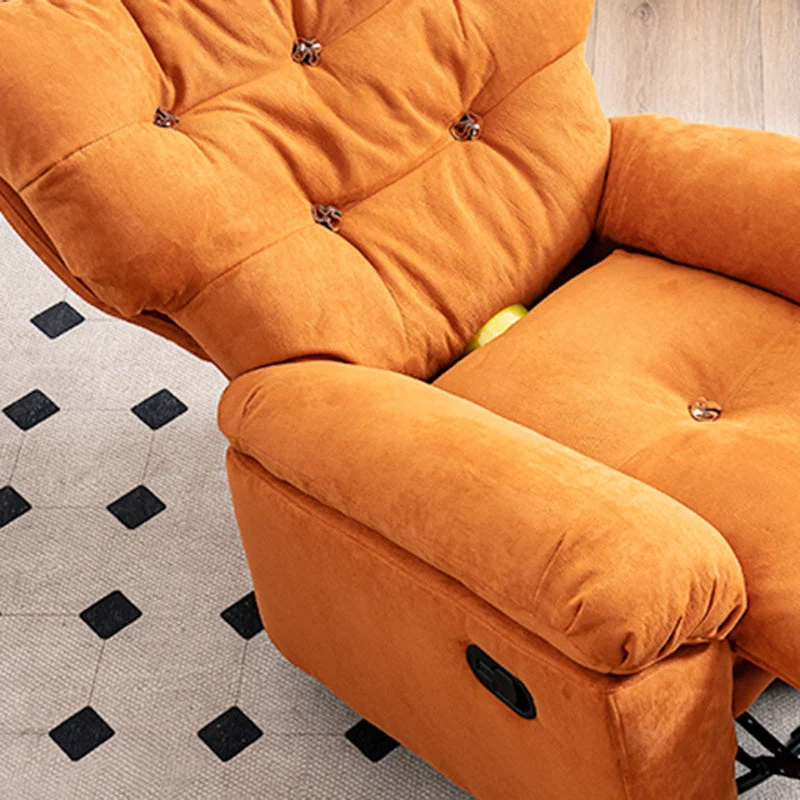 Draaibare schommelstoel standaard fauteuil effen kleur getufte rugleuning fauteuil Clearhalo