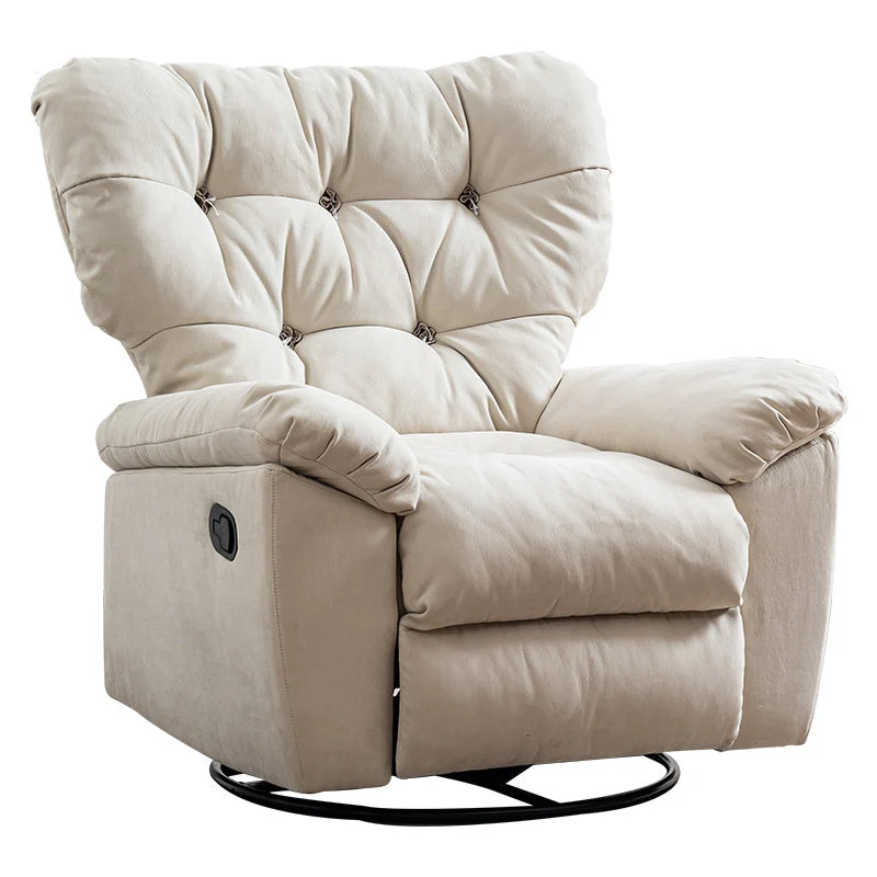 Draaibare schommelstoel standaard fauteuil effen kleur getufte rugleuning fauteuil Clearhalo