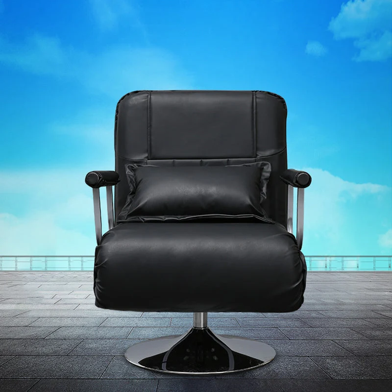 Draaibare standaard fauteuil, effen kleur metalen frame fauteuil Clearhalo