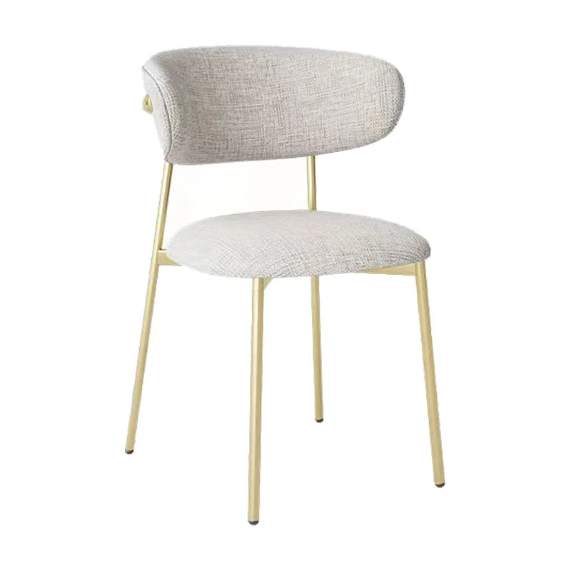 Eetkamerstoel Glam-stijl, gestoffeerde eetkamerstoel met open rug voor eetkamer Clearhalo