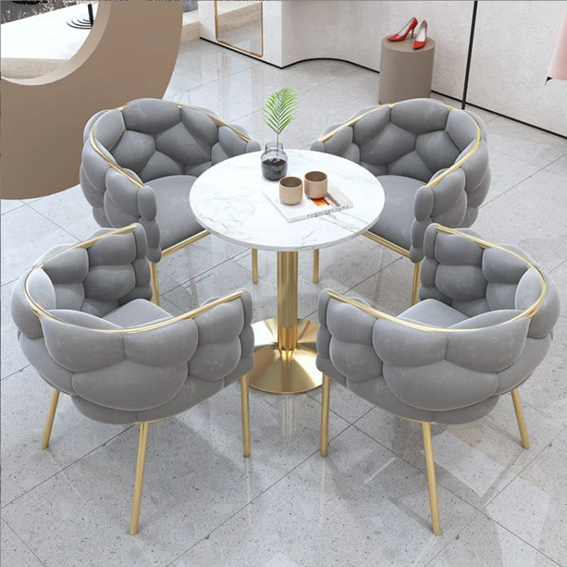 Eetkamerstoel van linnen stof Scandinavische stijl Armloze stoel met stevige rugleuning Clearhalo
