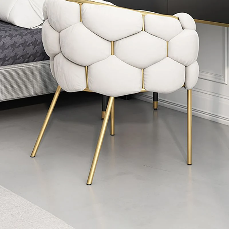 Eetkamerstoel van linnen stof Scandinavische stijl Armloze stoel met stevige rugleuning Clearhalo
