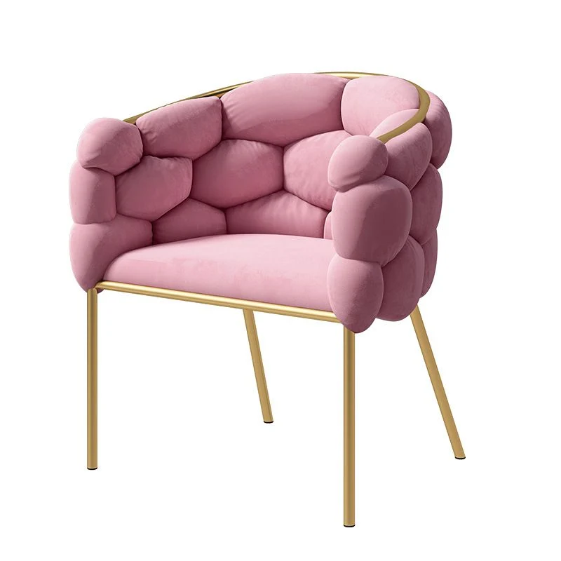 Eetkamerstoel van linnen stof Scandinavische stijl Armloze stoel met stevige rugleuning Clearhalo
