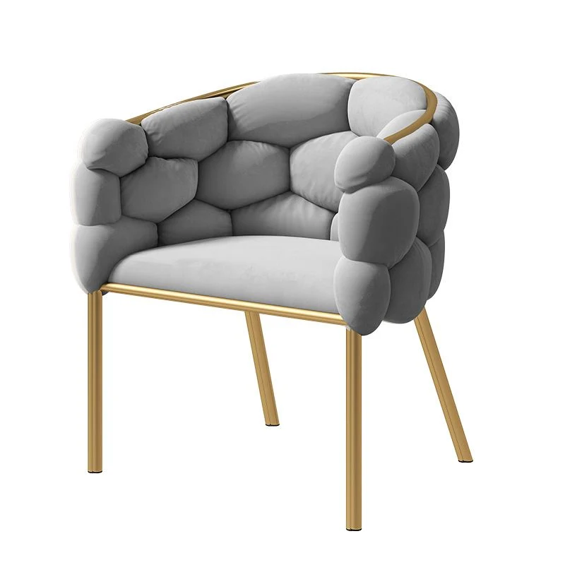 Eetkamerstoel van linnen stof Scandinavische stijl Armloze stoel met stevige rugleuning Clearhalo