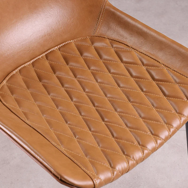 Eetkamerstoelen industriële stijl Armloze eetkamerstoel met metalen poten voor keuken Clearhalo