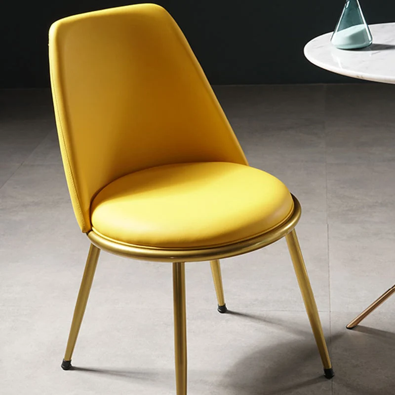 Eetkamerstoelen Scandinavische stijl Keuken Armloze stoel met metalen poten Clearhalo