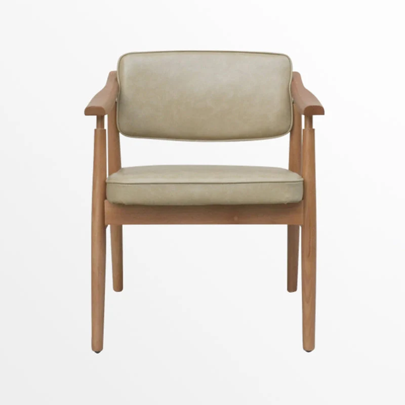 Eetkamerstoelen traditionele stijl, eetkamerstoel met keukenarm en houten poten Clearhalo