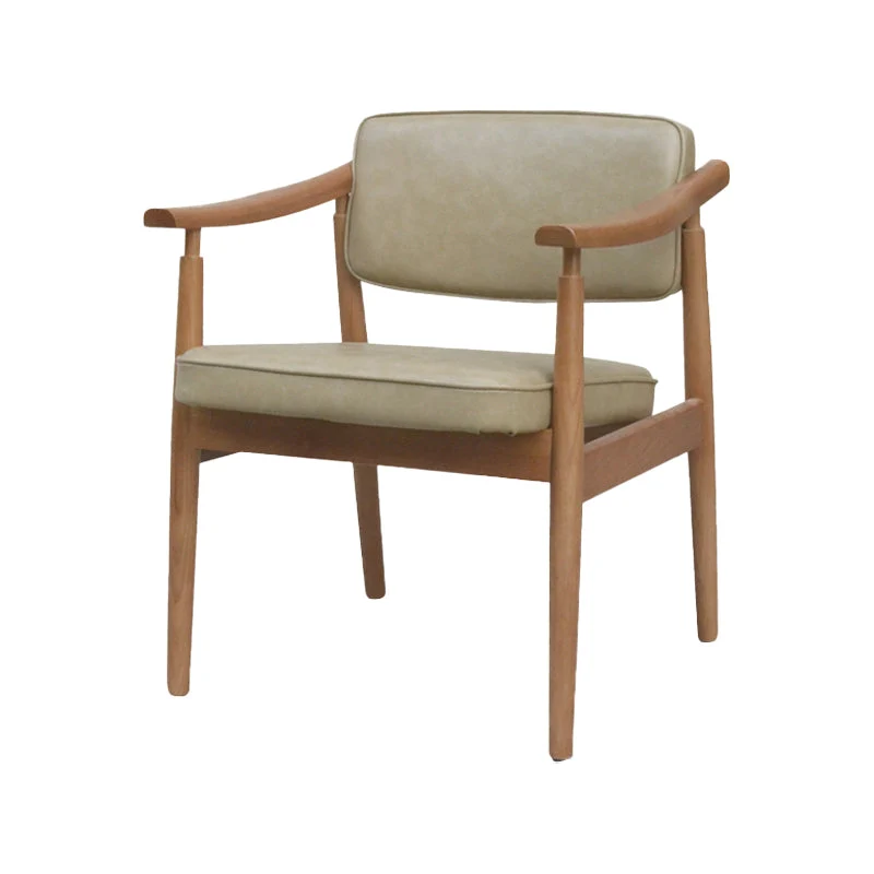 Eetkamerstoelen traditionele stijl, eetkamerstoel met keukenarm en houten poten Clearhalo